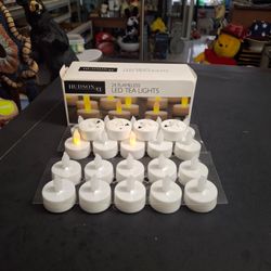 "NEW " Set Of 24 LED Flameless Flickering Tea Lights