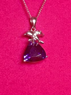 Sterling Dolphin Amethyst Necklace
