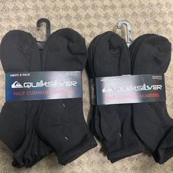 NWT Quiksilver Men's half cushioned  Quarter Socks 16 pairs 