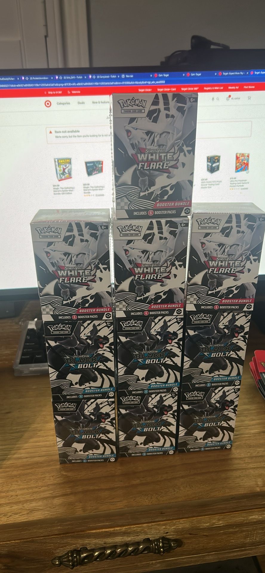 Victini Box Lot Of 3 Black Bolt White Flare