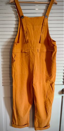 Mustard Yellow Linen Overalls (medium)