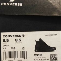 Black Converse Shoes Size 6.5