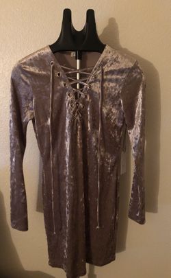 Velvet beige dress