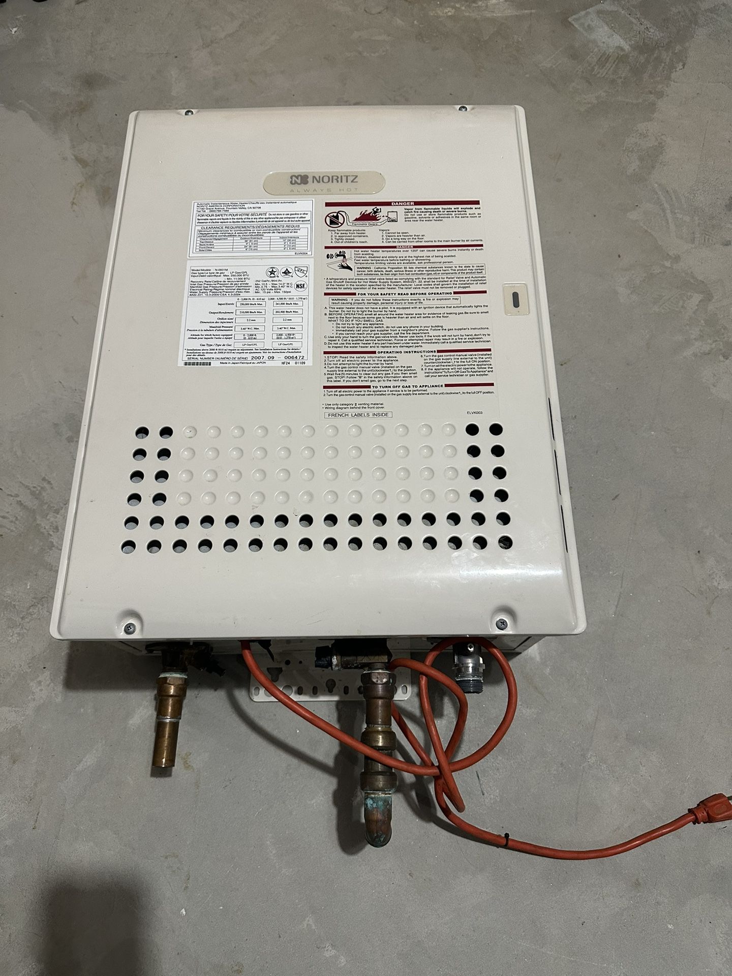 Noritz Tankless Water Heater