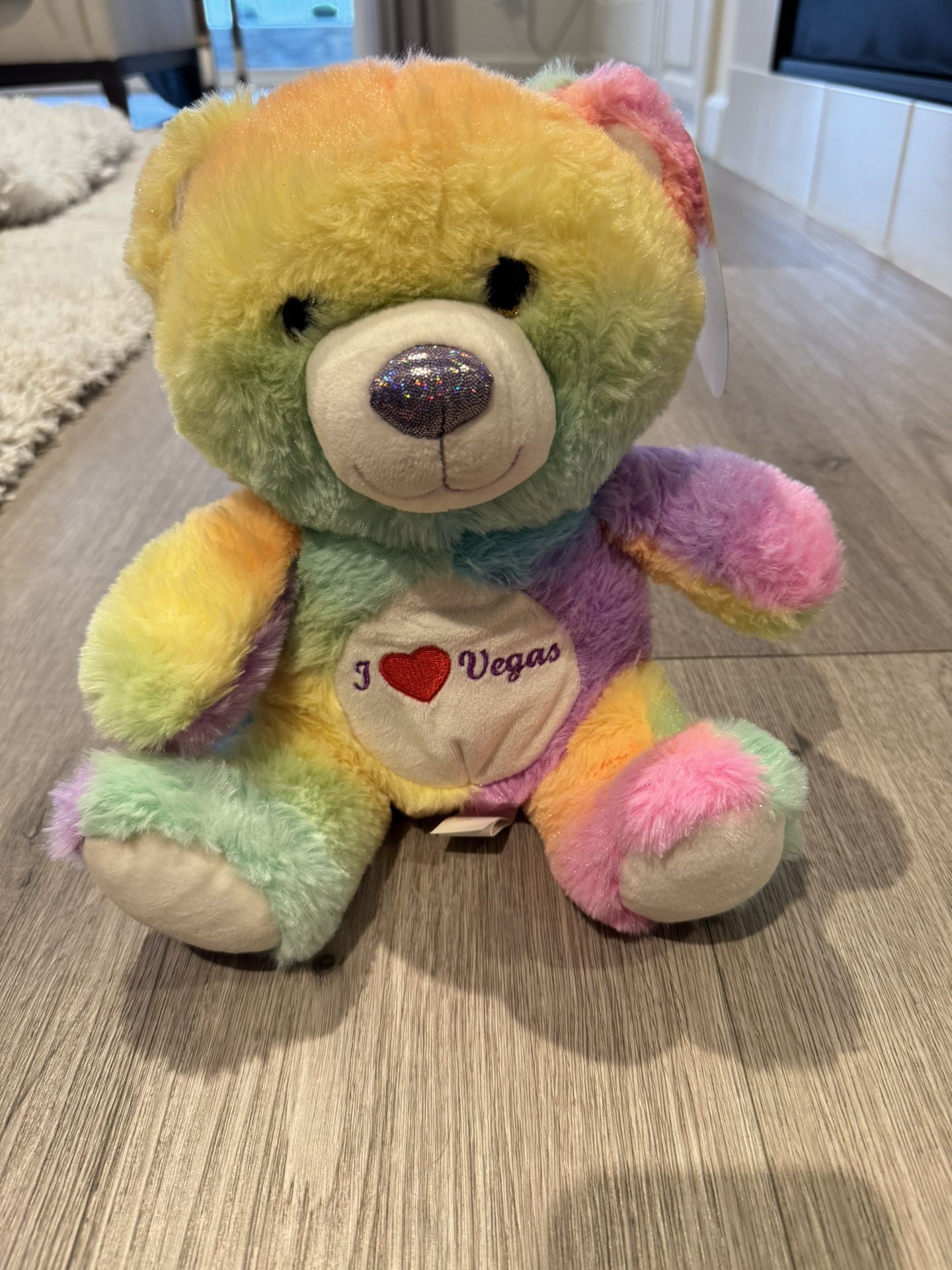 🧸 NWT Midway Circus Circus Las Vegas Bear Plush – 9” Tie-Dye (2019)