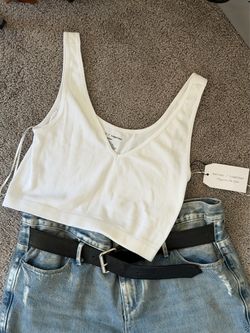 better together tank, white ribbed top, v neck cropped tank, yoga top, workout activewear, athletic, casual everyday, layering basic, gym top, summer 