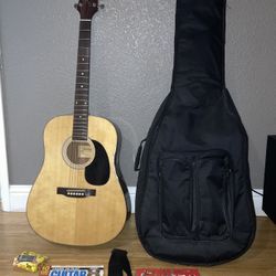Jasmine Takamine Acoustic Guitar With Bag, Picks, Books, Strap, And Tuner