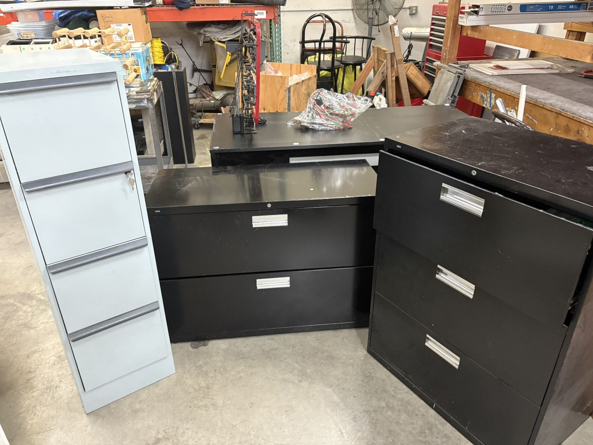 File Cabinets. Production Tables , Shelving