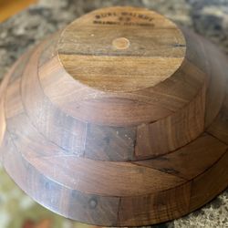Large Wood Bowl Center Piece Signed As Seen