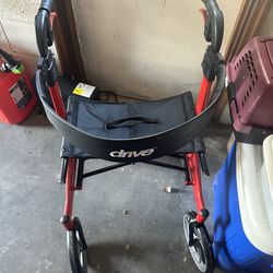 Drive walker with sitting capability