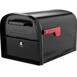 Architectural Mailboxes Oasis 360 Black, Large, Steel, Locking Parcel Mailbox with 2-Access Doors=A6-840