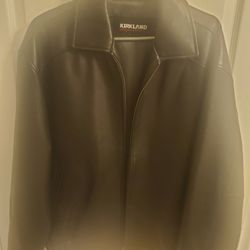 New Nice Looking Men's Heavy Weight Black Leather Jacket Size Lg Great For Motorcycle Riding 