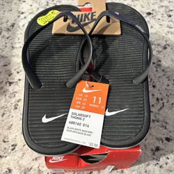 Nike Womens Solarsoft Thong 2 Flip Flops Sandals Size 11 Black NEW