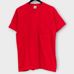 Fruit of The Loom Made in USA Blank Single Stitch Pocket T-Shirt - 90s