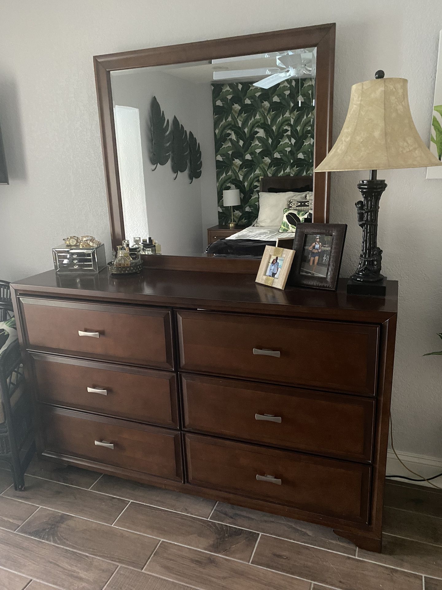 solid wood dresser with mirror