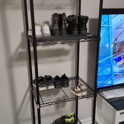 4 Tier Black Wire Shelving Unit