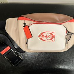 Coach Track Belt Bag Signature Canvas Leather