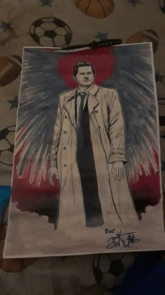 Hand painted castiel, from supernatural