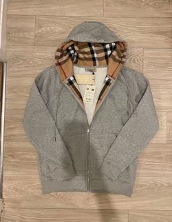 burberry zip up hoodie grey