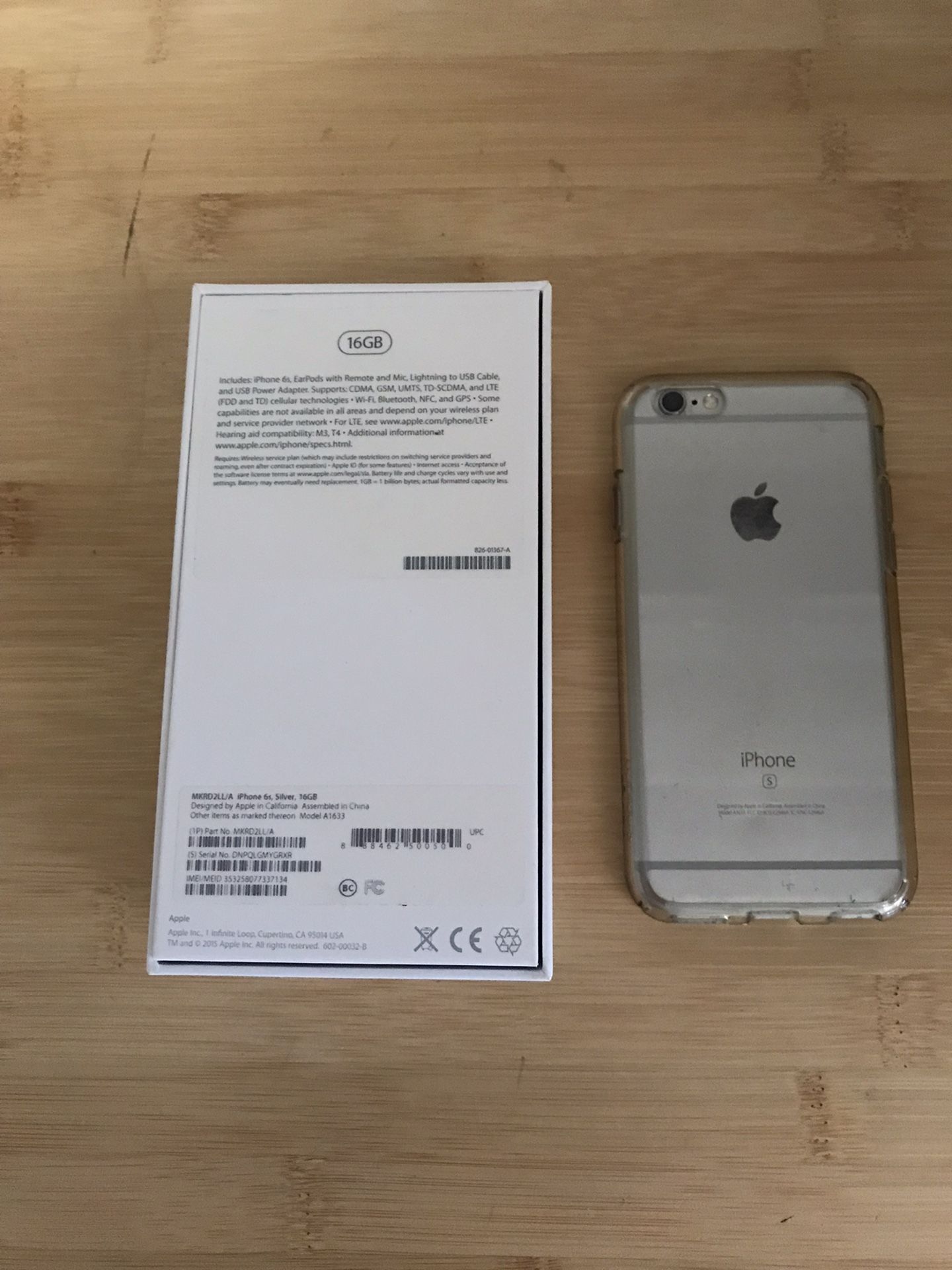 Apple iPhone 6s  - 16GB - Silver (Unlocked) A1633 (CDMA + GSM)