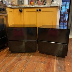 Postmodern  Vintage Black High-Gloss Lacquer  Drawers 