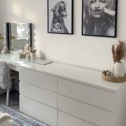 White Dresser 6 Drawers 