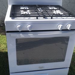Whirlpool Gas Stove 30”Wide In White With Heavy Duty Grates 