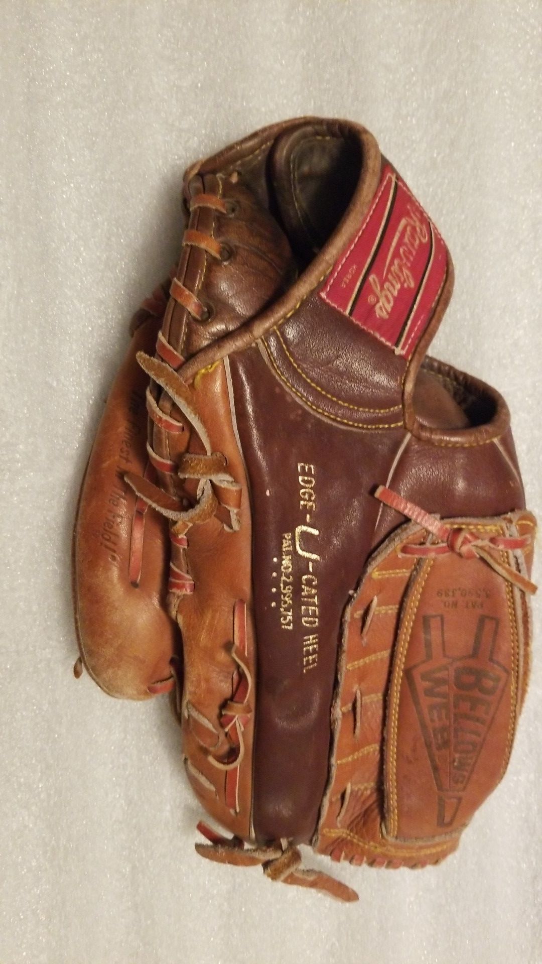 Vintage Rawlings GJ27 Joe Rudi Bellows Web Softball Size Glove Baseball