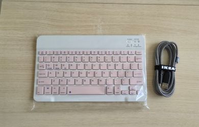 Pink & White Slim Wireless Keyboard - New