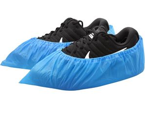 New - 300pc Disposable Medium-Weight Polypropylene Coated Shoe Covers, Blue, Size 2XL