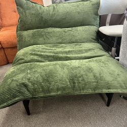 Armless Plush Velvet Chair Sleeper Sofa Accet Side Chair with Washable Covers