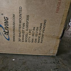 Commercial exhaust fan with shutters