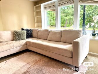 Freshly shampooed, very clean good condition, comfortable sectional couch