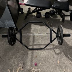 Hex Bar Leg Deadlift With 2 45ib Plates