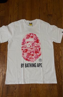 white and pink bape size Medium