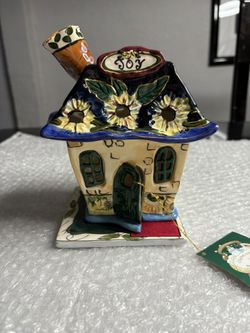 Blue Sky Joy Cottage Tealight Candle Holder