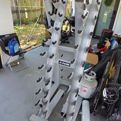 2 set Kaos 10 Pair Dumbbell Rack/ Silver/ Metal and Rubber