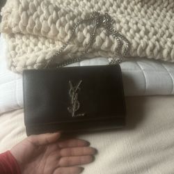 Original Kate Small YSL Crossbody Bag in Grained Leather