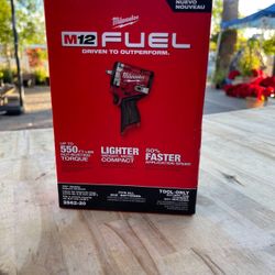 Milwaukee M12 FUEL 12V Lithium-Ion Brushless Cordless Stubby 3/8 in. Impact Wrench (Tool-Only