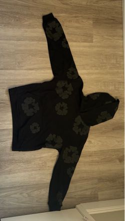 Black and black denim tear