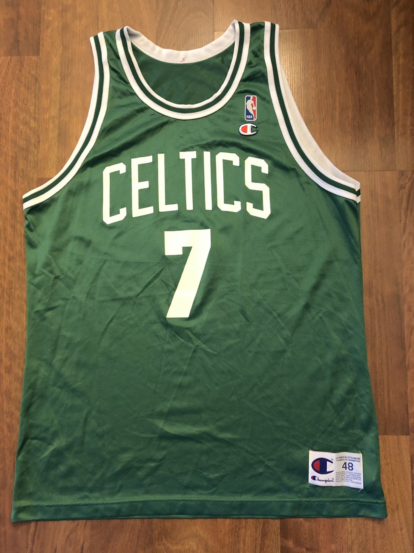 Vintage 90s Boston Celtics Dee Brown Champion Jersey Size 48/XL