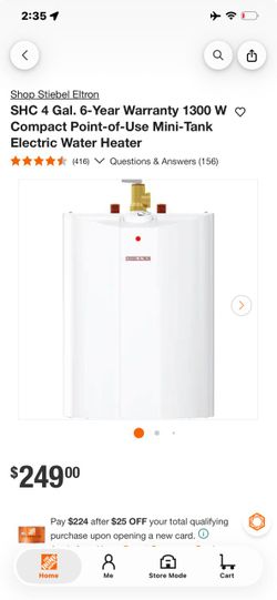 Stiebel Eltron SHC 4 Gal. Mini-Tank Electric Water Heater