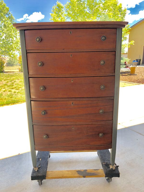 Refinished antique solid wood tallboy dresser for Sale in Chino Valley