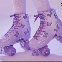 Purple Butterfly Light Up Roller Skates