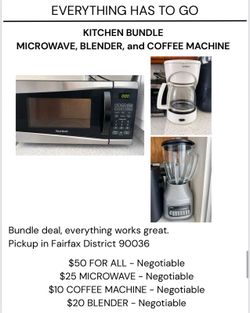 Kitchen Bundle: Microwave, Blender, Coffee Machine