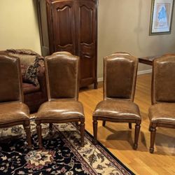 4 Leather Side Chairs 