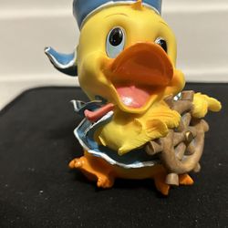 Vintage Sailor Ducky With Nautical Wheel, That’s A Coin Bank With Stopper On Bottom, Made Of Hard Plastic 