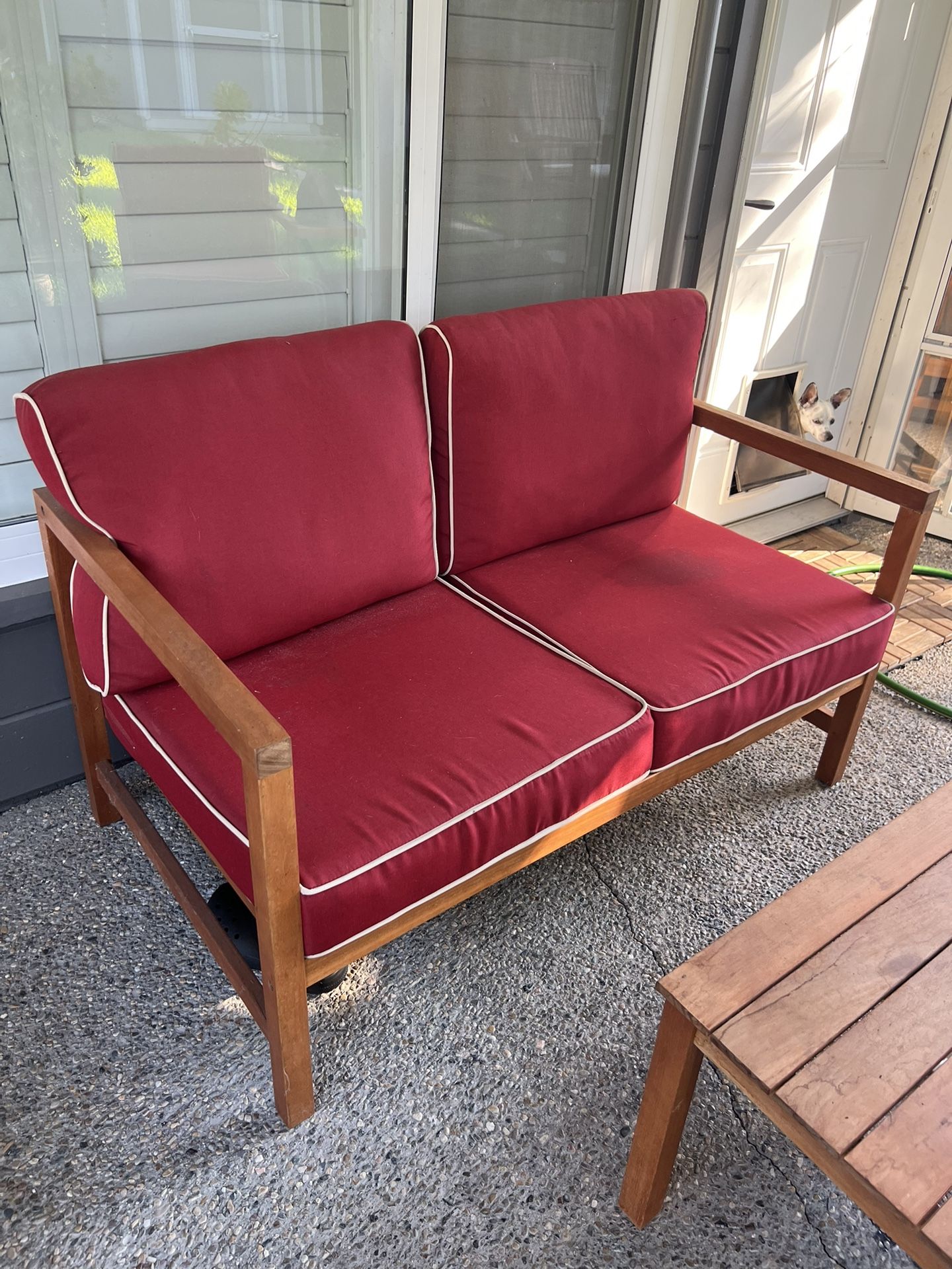 SAFAVIEH Outdoor Living Burbank Brown Acacia Wood 4piece Furniture Set