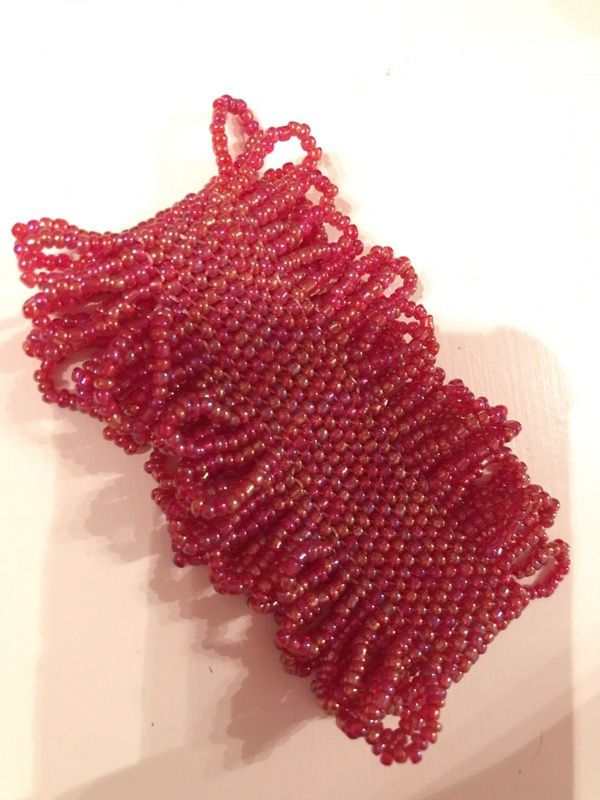 Small Red Beaded Bracelet