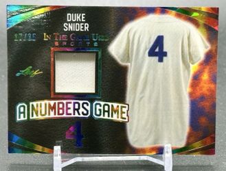 Real Nice 2024 Leaf In The Game Used Duke Snider Rainbow Foil Jersey Card... Numbered 17/35 ... Mint.!!!